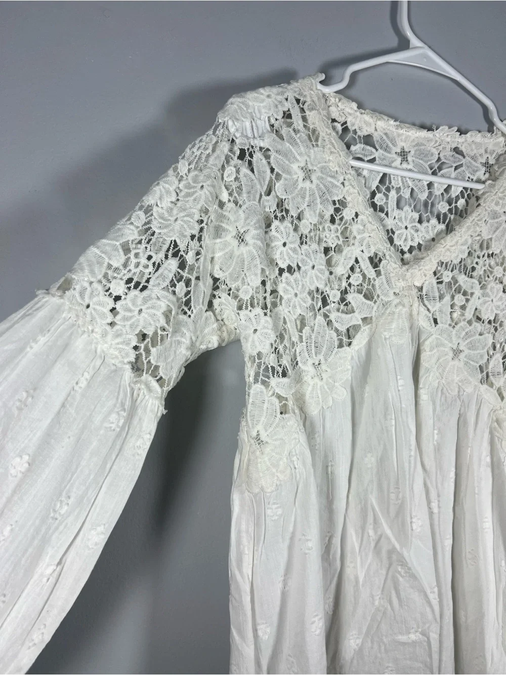 Free People Lina Lace Top in White XS